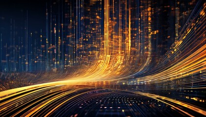 High-Tech Matrix with Glowing Pathway