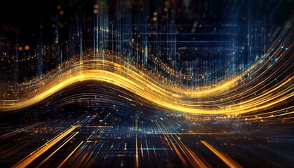Bright Neon Circuitry on Dark Background