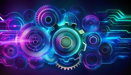 Neon Matrix Representing AI and Technology