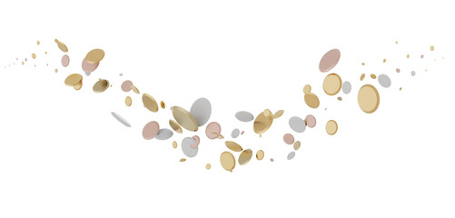 Dazzling Delight: Mesmerizing 3D Illustration of Glittering gold Confetti