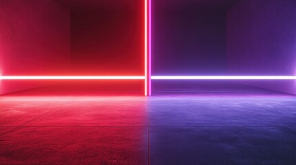 Neon Lights in a Concrete Room