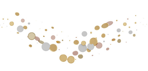 Elegant Embrace: Mesmerizing 3D Illustration Depicting Swirling gold Confetti