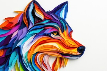 Wolf's Head Paper Art