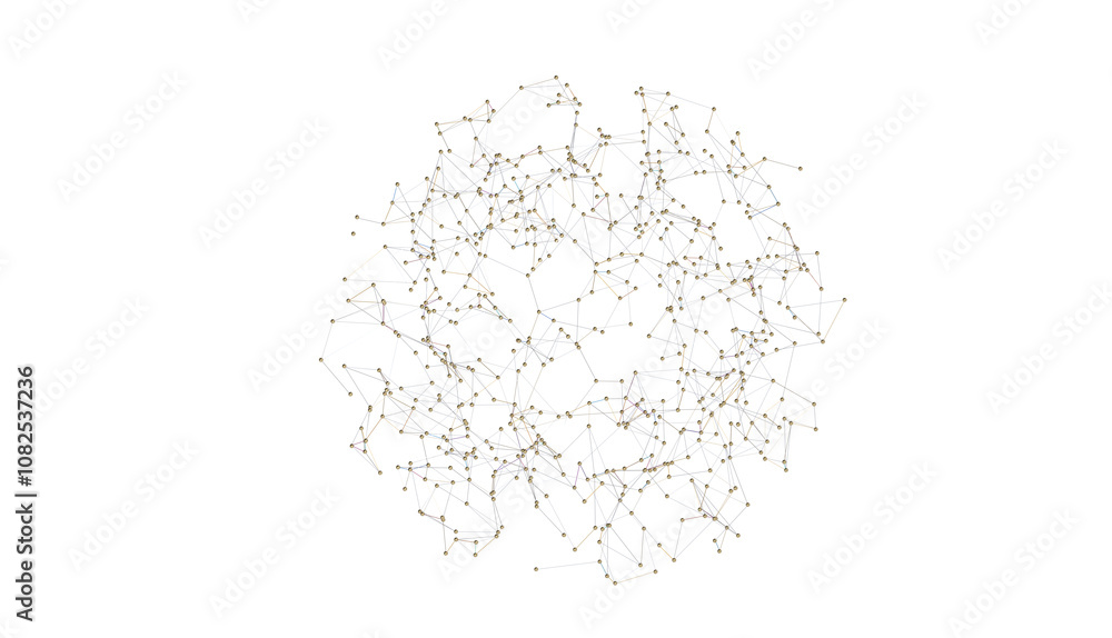 Poster abstract lines with dots over dark background.
