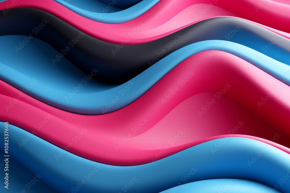 Poster Contrasting wavy lines in business colors create depth and texture in a dynamic visual display