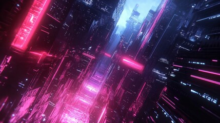 Neon Cityscape: Abstract Futuristic Architecture
