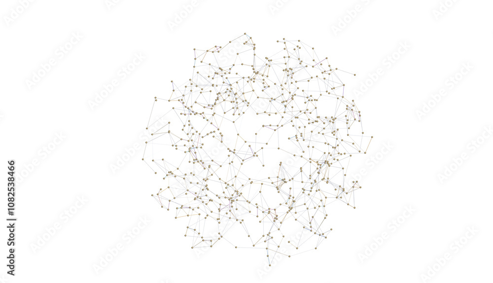 Poster abstract lines with dots over dark background.