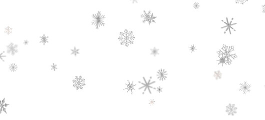 Snowflake Storm: Astonishing 3D Illustration of Descending Festive Snowflakes