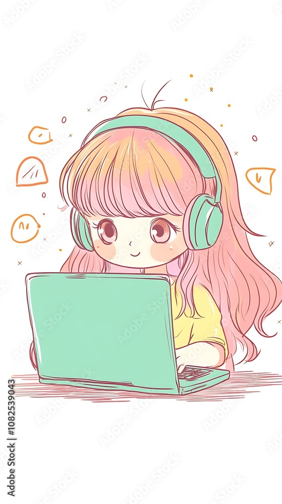 Poster prototyping user friendly, friendly chibi character engaged in prototyping