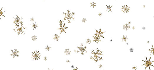 Abstract Gold Star Falling Soft Focus Background, 3D rendering.