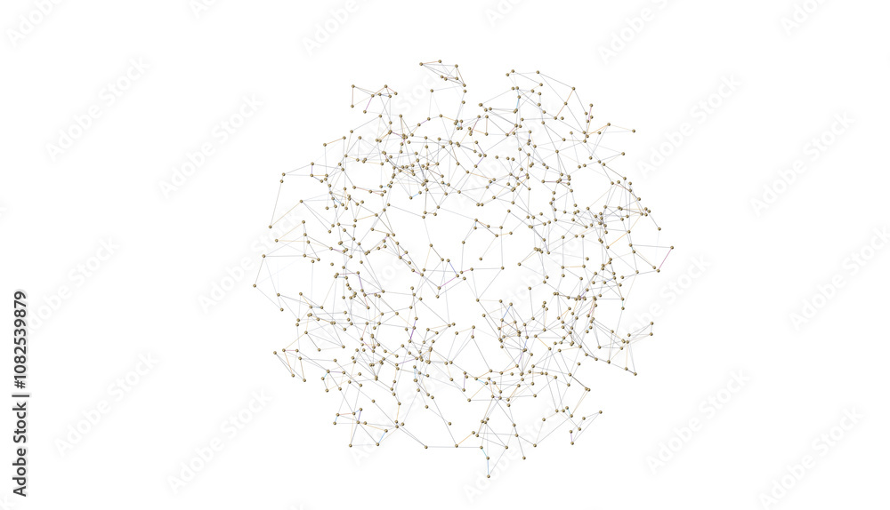 Poster abstract lines with dots over dark background.