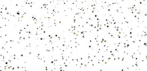 A Shower of Celestial Beauty: 3D Gold Stars Rain Illustration Bedazzles