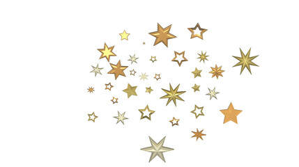 Falling Christmas Star Show: Mesmeric 3D Illustration Depicting Falling Holiday Stargazing Spectacle