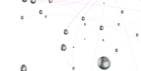 Multi color connected lines and dots network 3d illustration