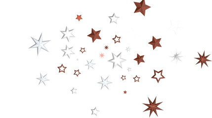Stellar Christmas Drift: Radiant 3D Illustration Showcasing Descending Holiday Stars in Motion