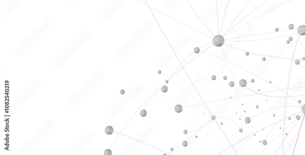 Fototapete Abstract plexus blue geometry background. Digital technology network connection concept. 3D rendered illustration