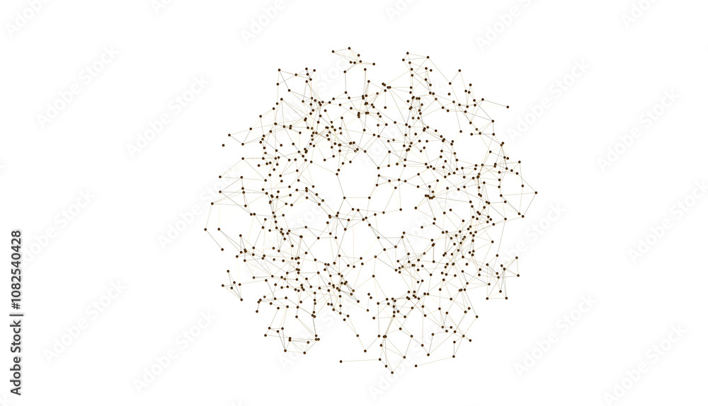 Poster abstract lines with dots over dark background.