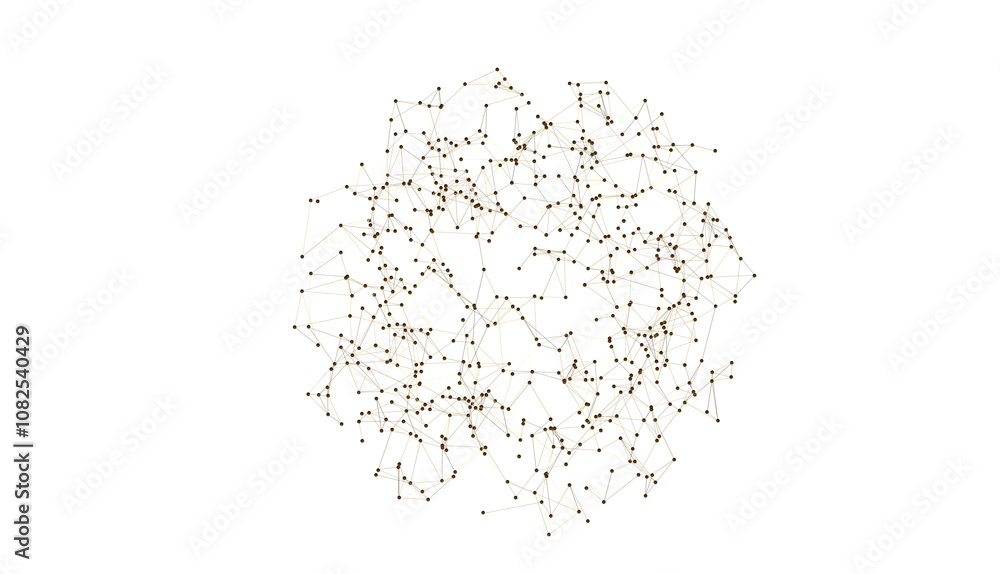 Poster abstract lines with dots over dark background.