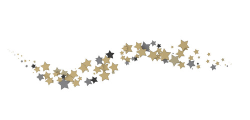 A Shower of Celestial Beauty: 3D Gold Stars Rain Illustration Bedazzles