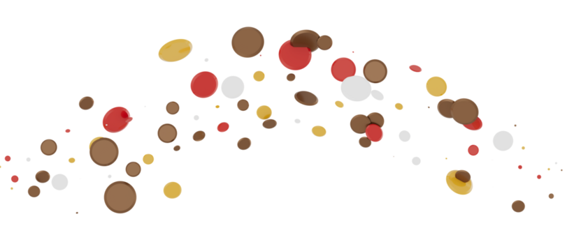 Multicolored paper confetti on transparent background. Realistic confetti flying. Colorful scattered items to holiday decorations.