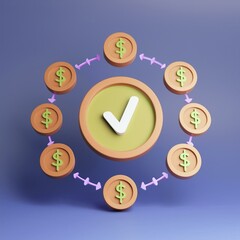 A digital illustration of money flow and verification in a modern financial system.