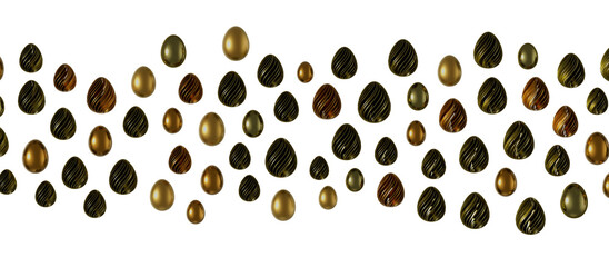 Luxury golden easter eggs isolated