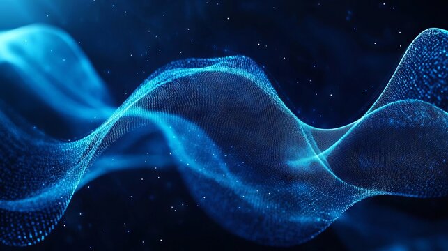 Beautiful abstract wave technology background featuring blue light digital effects for modern corporate and futuristic design concepts