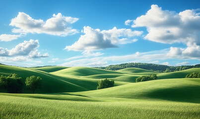 Obraz premium Hills grassland landscape outdoors. 