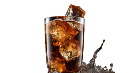 A glass of Iced Cola with Splashing Water