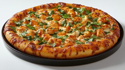 Delectable Chicken Pizza with Fresh Herbs and Crispy Crust