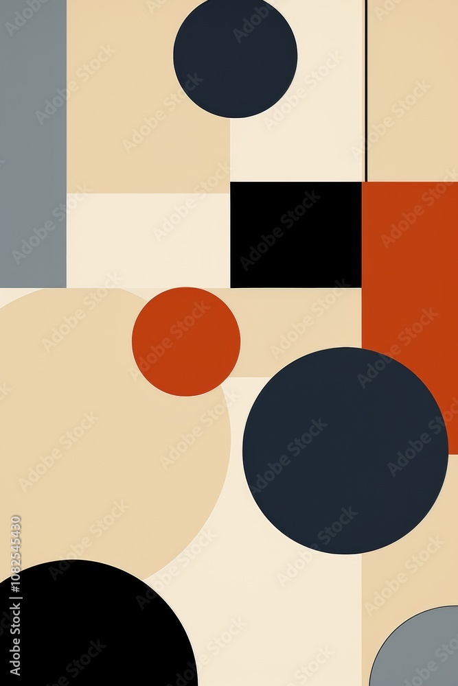 Poster abstract background design featuring large geometric shapes in contrasting colors with text space