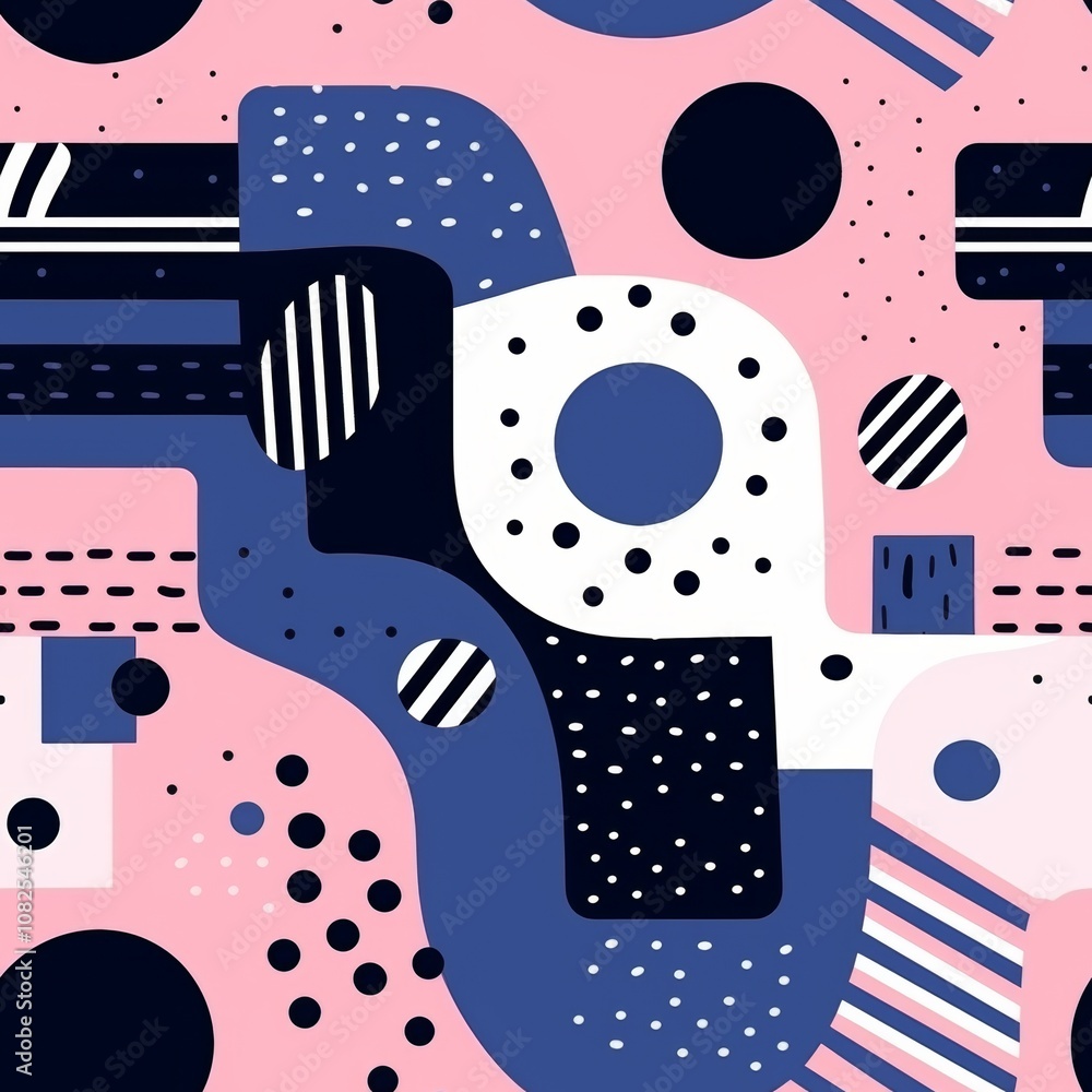 Poster dynamic composition of simple geometric shapes in varying shades of a single color scheme