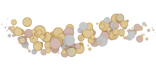 Elegant Embrace: Mesmerizing 3D Illustration Depicting Swirling gold Confetti