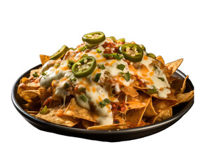 Delicious Cheesy Nachos with Jalapeos and Sour Cream