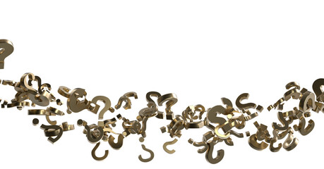 question marks. Computer generated 3d