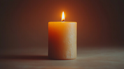 Candle on Solid Background
