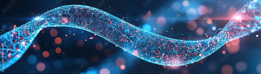 Poster futuristic ai interface analyzing biological samples science lab digital art high-tech environment c