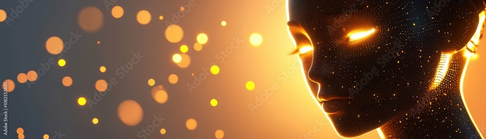 Poster ai interaction event futuristic setting digital art glowing environment close-up human-ai connection