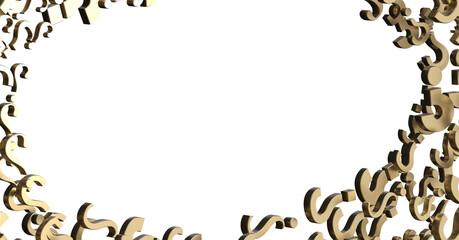 question icons, original 3d rendering;