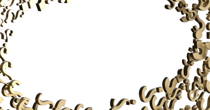 question icons, original 3d rendering;