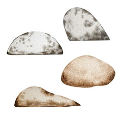 Watercolor natural sea stones set