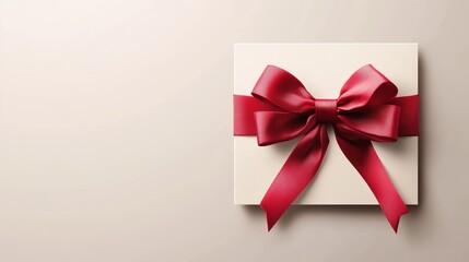 Gift Card with Red Bow on White Background for Special Occasions