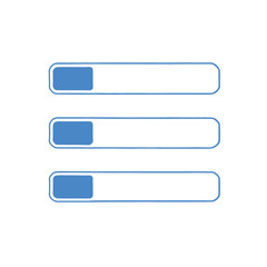 Obraz premium Three blue file folders or binders on a white background