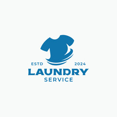 Laundry service logo design template