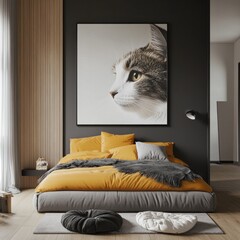 children, room, cat, poster, wall, colorful, bright, large, playful, encouraging, vivid, vivid, design, decor, kids, theme, art, fun, happy, creative, adorable, cute, feline, interior, home, decoratio
