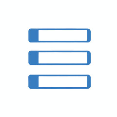 Fototapeta premium Three blue file folders or binders on a white background