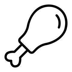 turkey leg line icon