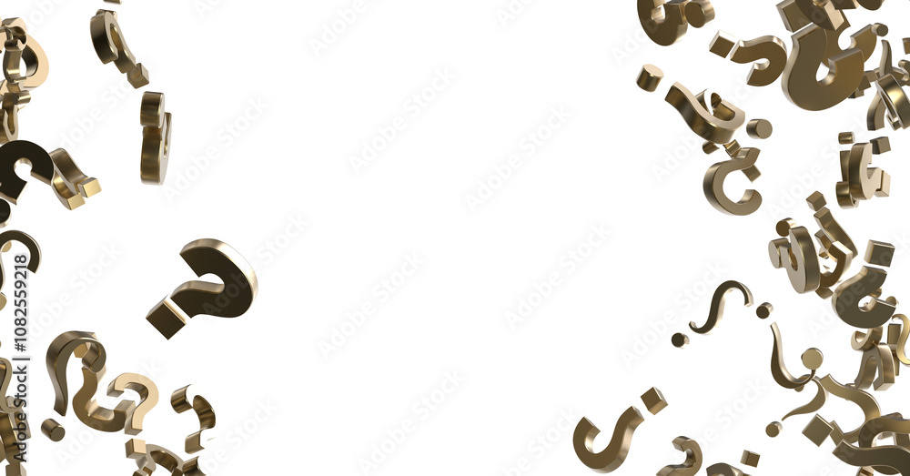 Aufkleber Colored question marks background. 3D Rendering..