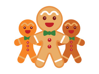 a gingerbread man with a green bow tie and a gingerbread man wearing a green bow tie.