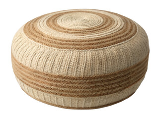 ナチュラルな編み込みラウンドプフ   Natural Woven Round Pouf © SHIZU